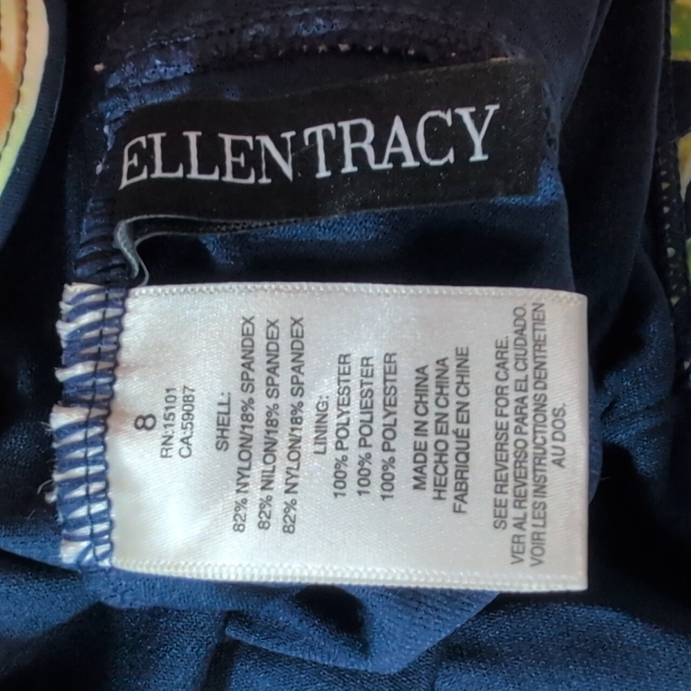 Ellen Tracy Tropical Palm Leaf One-piece Swimsuit Size 8 NWT - Picture 10 of 16